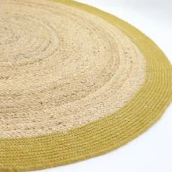 Tapis rond Yhuki en jute et laine Mangue (140 cm)