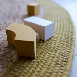 Tapis rond Yhuki en jute et laine Mangue (140 cm)