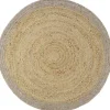 Tapis rond Yhuki en jute et laine Taupe (140 cm)