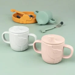 Tasse à bec en silicone Peekaboo Elphee Bleu