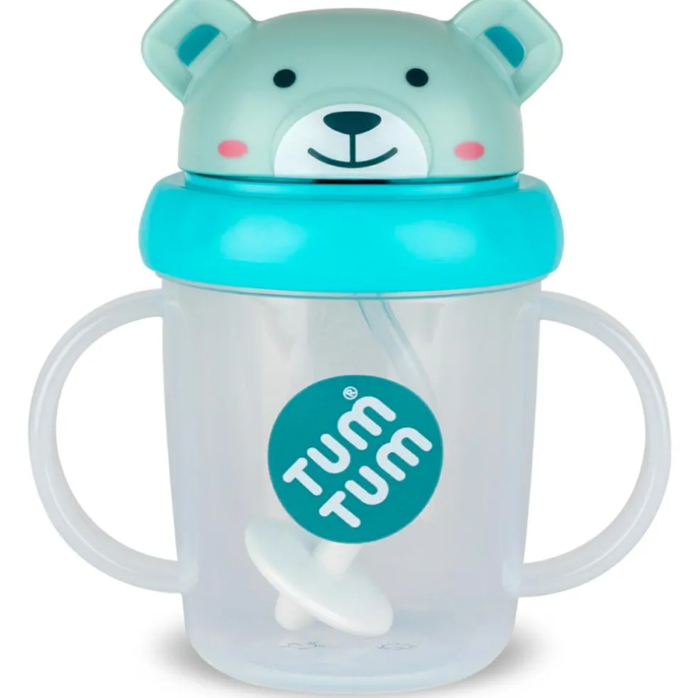 Tasse antifuite avec paille lestée Ourson bleu (200 ml)