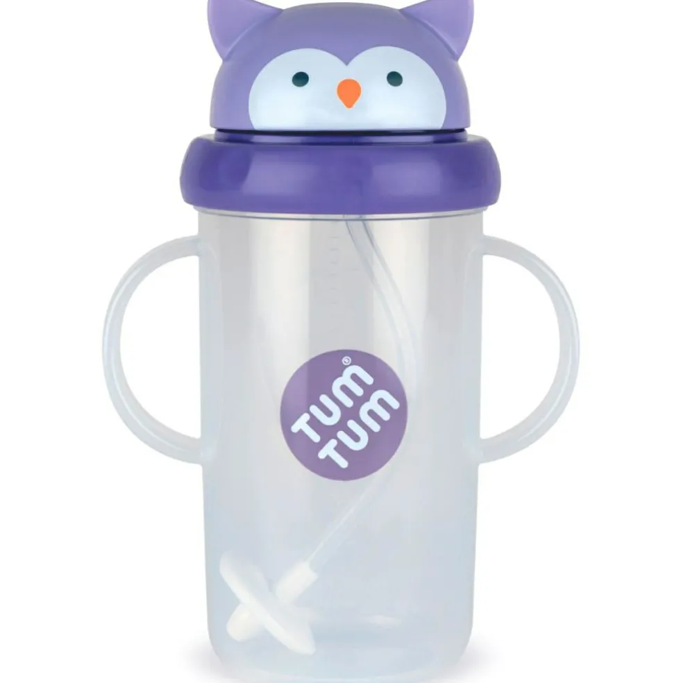 Tasse antifuite avec paille lestée Chouette (300 ml)