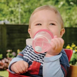 Tasse antifuite avec paille lestée Ours Rose (300 ml)