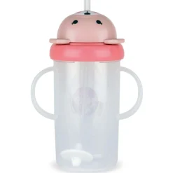 Tasse antifuite avec paille lestée Ours Rose (300 ml)