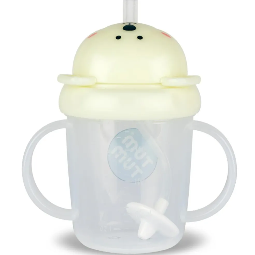 Tasse antifuite avec paille lestée Ours phosphorescente (200 ml)