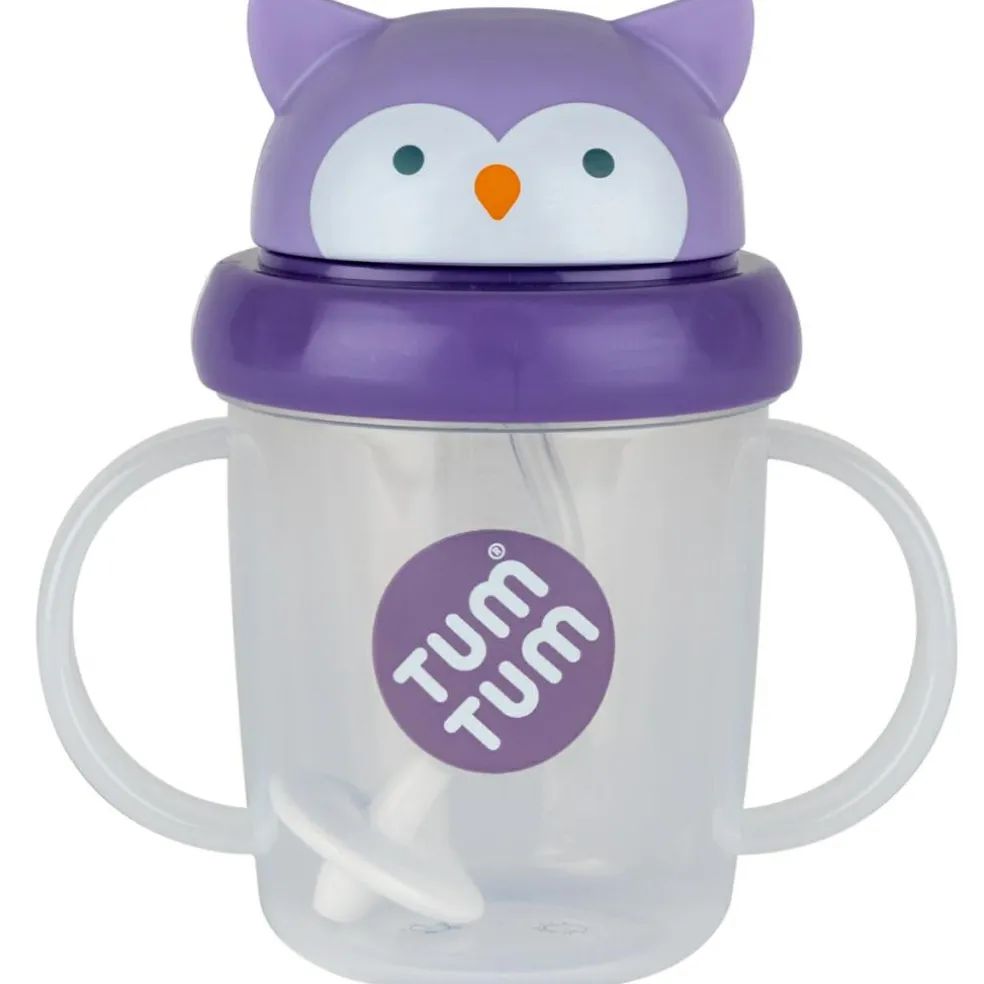 Tasse antifuite avec paille lestée Chouette (200 ml)