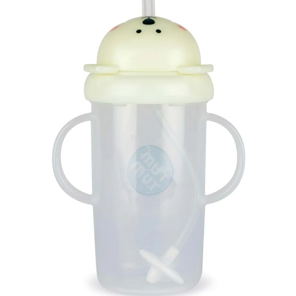 Tasse antifuite avec paille lestée Ours phosphorescente (300 ml)