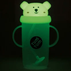 Tasse antifuite avec paille lestée Ours phosphorescente (300 ml)
