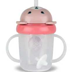 Tasse antifuite avec paille lestée Ourson Rose (200 ml)