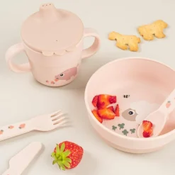 Tasse d'apprentissage Foodie Tiny farm Rose
