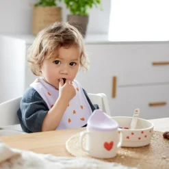 Tasse d´apprentissage Happy Rascals Coeur lavande