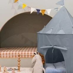 Tente en tissu recyclé Uni bleue