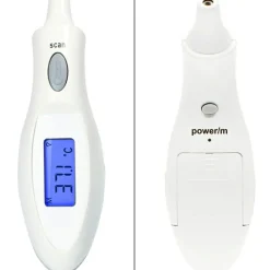 Thermomètre auriculaire à infrarouge blanc et gris