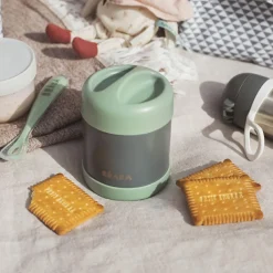 Thermo-portion inox minéral gris et vert sauge (300 ml)