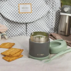 Thermo-portion inox minéral gris et vert sauge (300 ml)