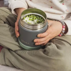 Thermo-portion inox minéral gris et vert sauge (300 ml)