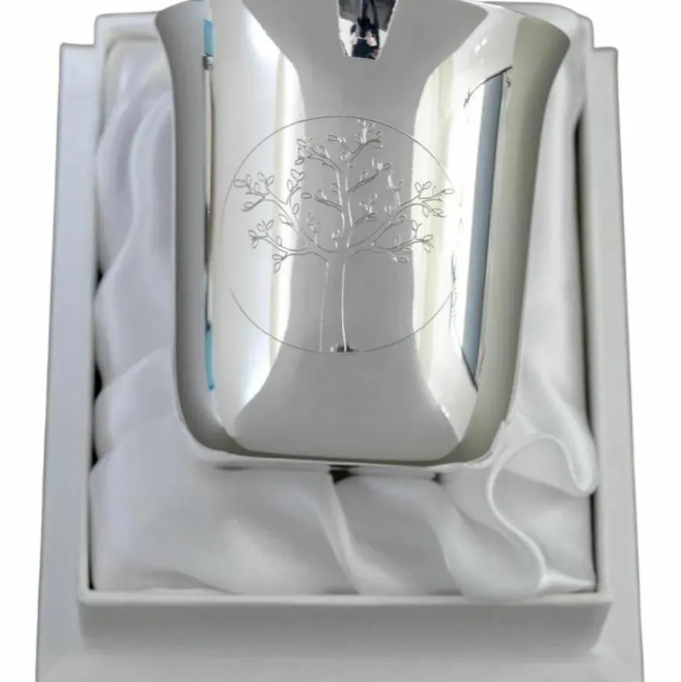 Timbale Arbre de vie personnalisable (métal argenté) dans son coffret