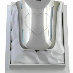 Timbale Cœur personnalisable (métal argenté) dans son coffret