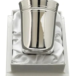 Timbale Evasée Perles en métal argenté dans son coffret