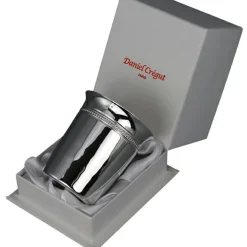 Timbale Perles B en métal argenté dans son coffret (personnalisable)