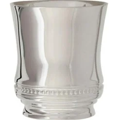 Timbale Perles personnalisable (métal argenté) dans son coffret