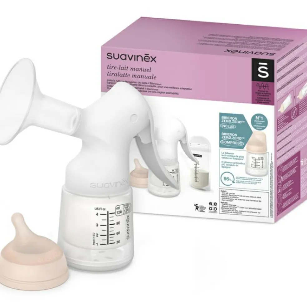 Tire lait manuel + biberon Zéro Zéro (120 ml)