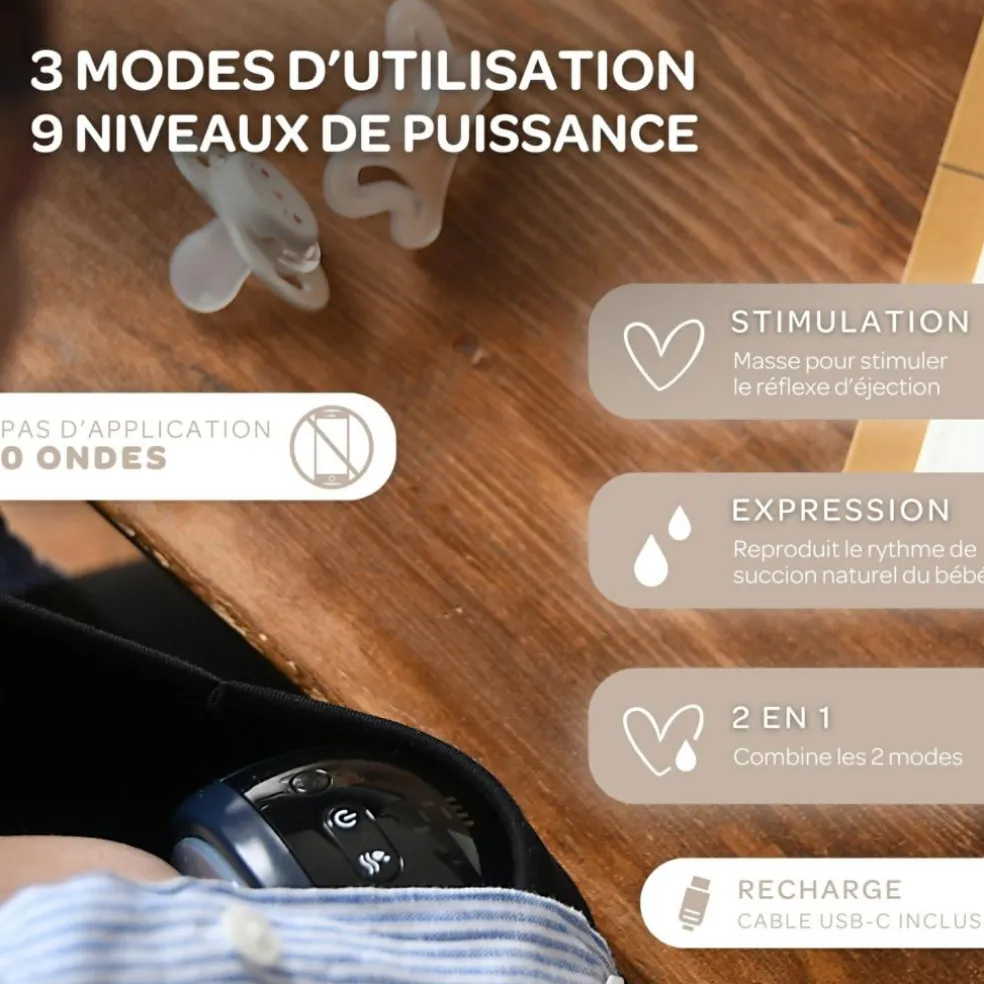 Tire-lait électrique mains libres Night blue