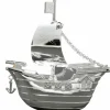 Tirelire Bateau de pirates (métal argenté)