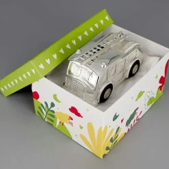 Tirelire Camion de pompiers personnalisable (métal argenté)