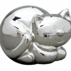 Tirelire Chat (métal argenté)