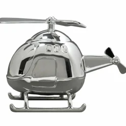 Tirelire Hélicoptère (métal argenté)