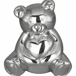 Tirelire ourson personnalisable (métal argenté)