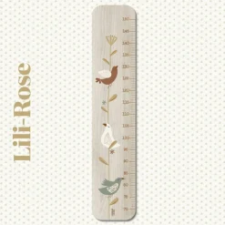 Toise en bois Branche Oiseau Lili Rose personnalisable
