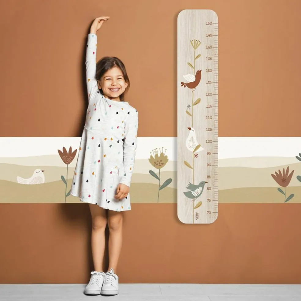 Toise en bois Branche Oiseau Lili Rose personnalisable