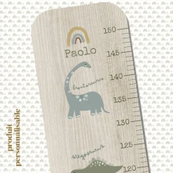Toise en bois Collection 5 Dinos personnalisable