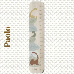 Toise en bois Dino Grande Feuilles personnalisable