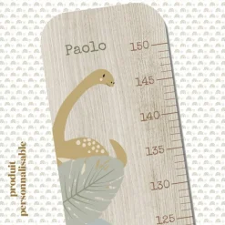 Toise en bois Dino Grande Feuilles personnalisable