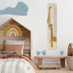 Toise en bois girafes Isidore Caramel personnalisable