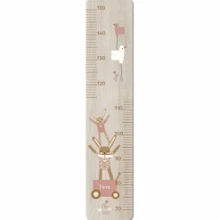 Toise en bois Lapin Doudou rose personnalisable
