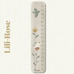 Toise en bois Lili Rose Grandes Fleurs personnalisable