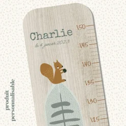 Toise en bois Renard Forêt Edgar personnalisable