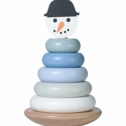 Tour à empiler en bois Bonhomme de neige