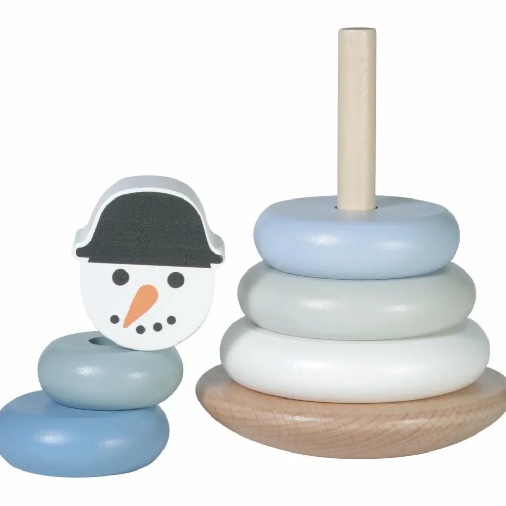 Tour à empiler en bois Bonhomme de neige