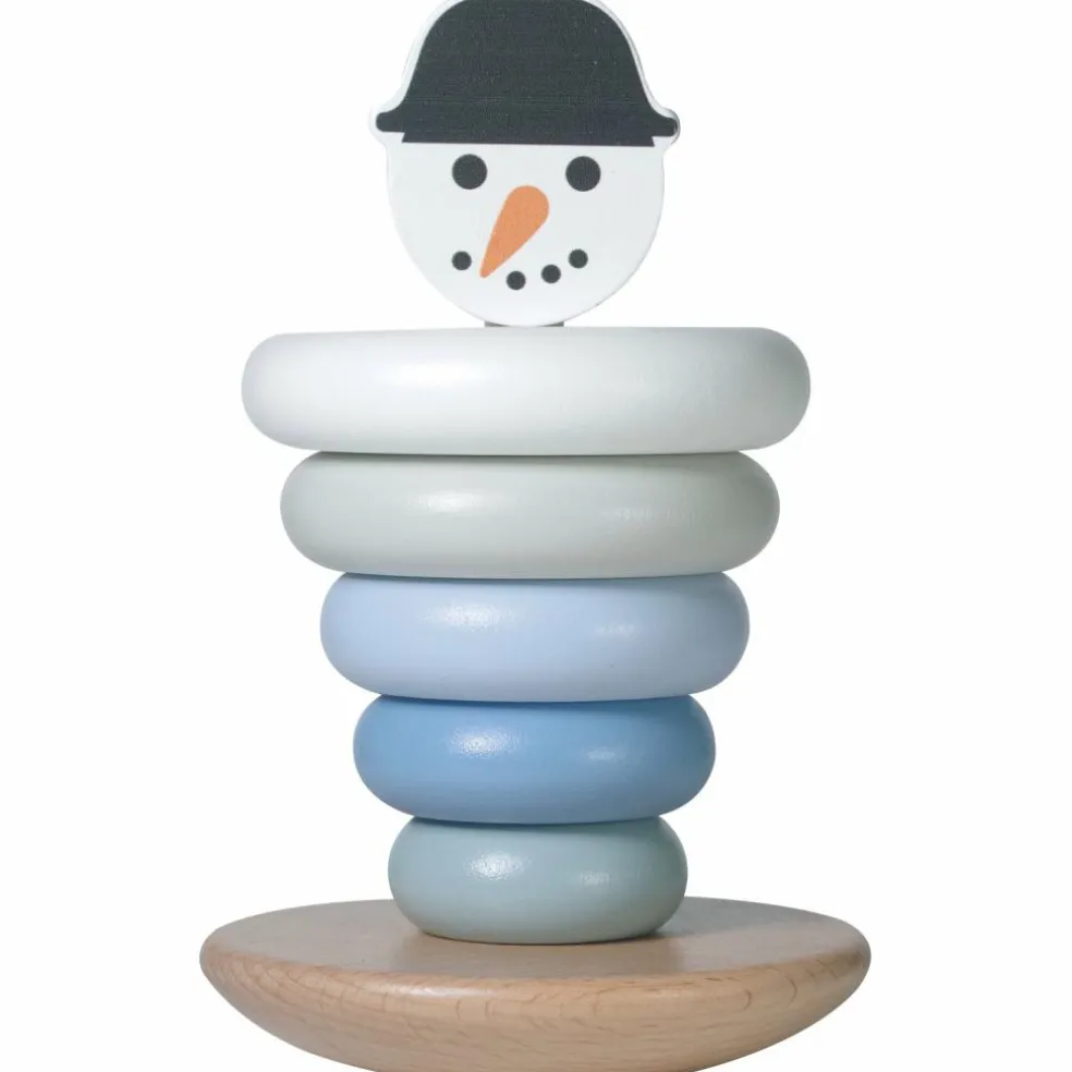 Tour à empiler en bois Bonhomme de neige