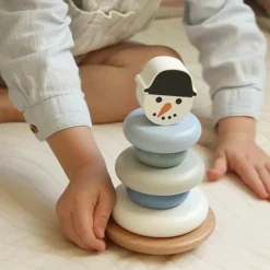 Tour à empiler en bois Bonhomme de neige