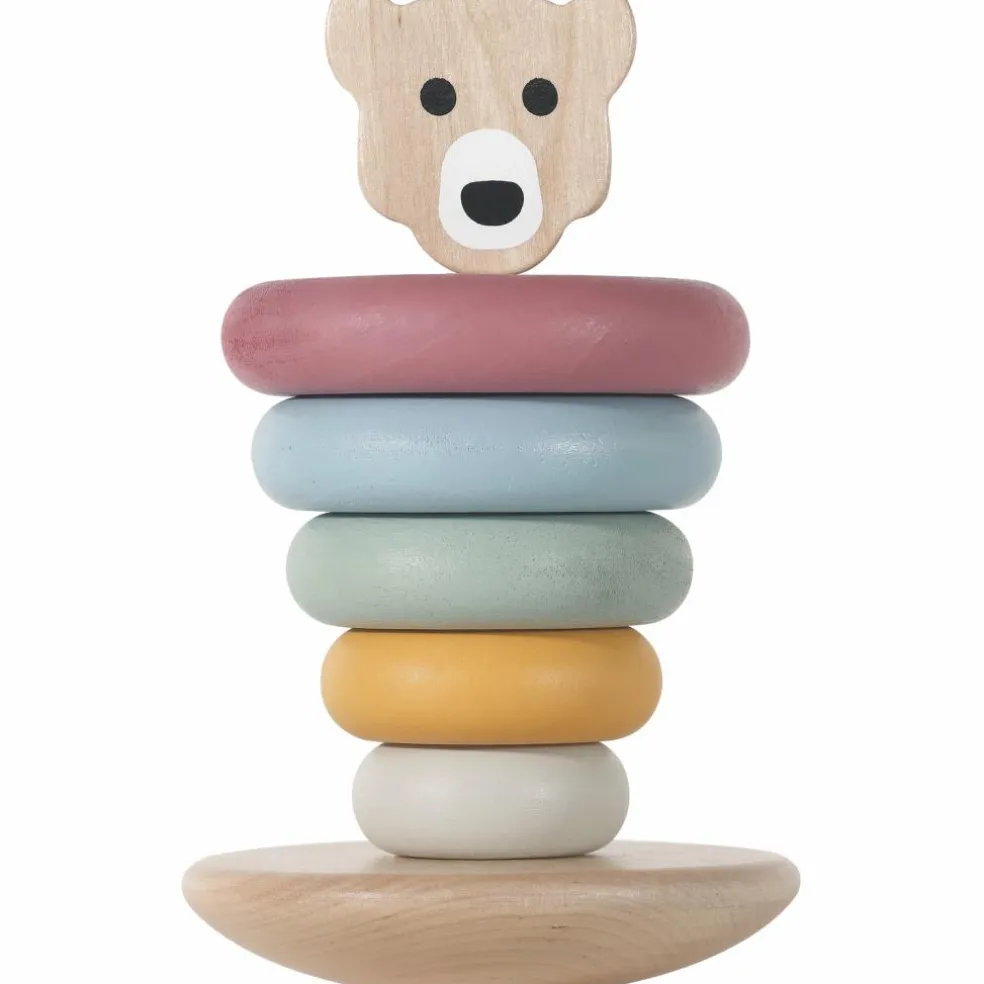 Tour à empiler en bois Ours