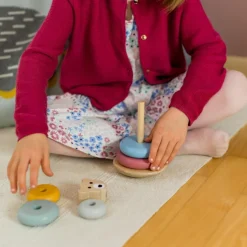 Tour à empiler en bois Ours