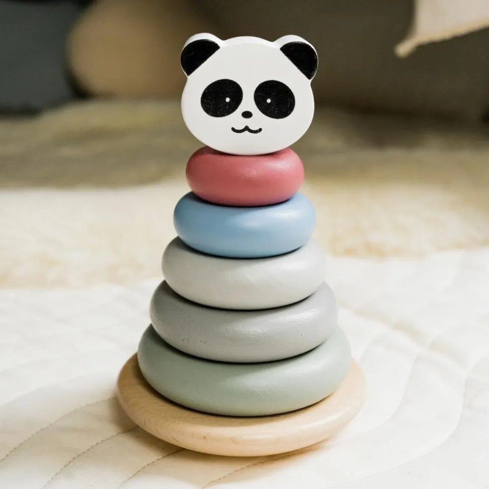 Tour à empiler en bois Panda
