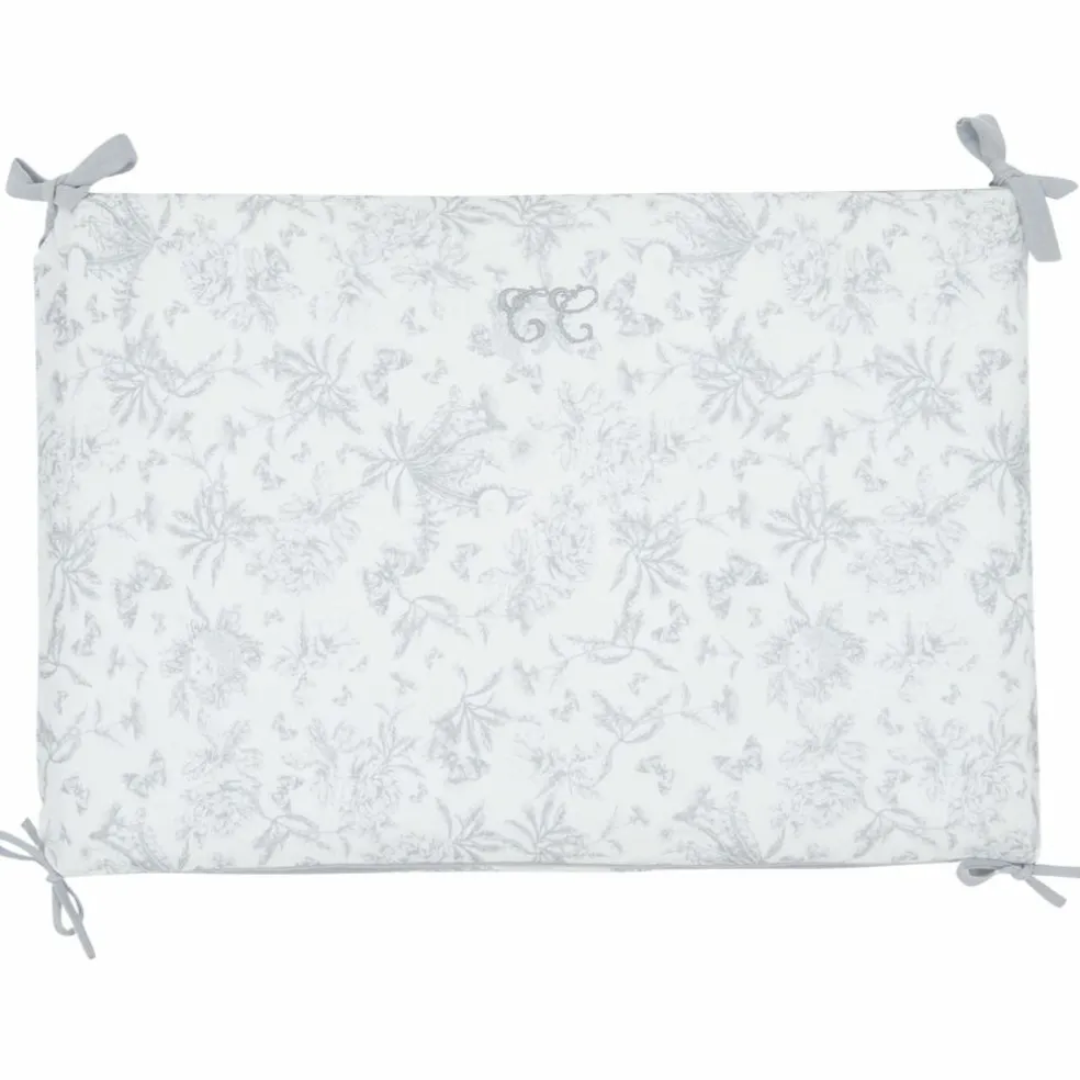 Tour de lit adaptable Toile de Jouy gris
