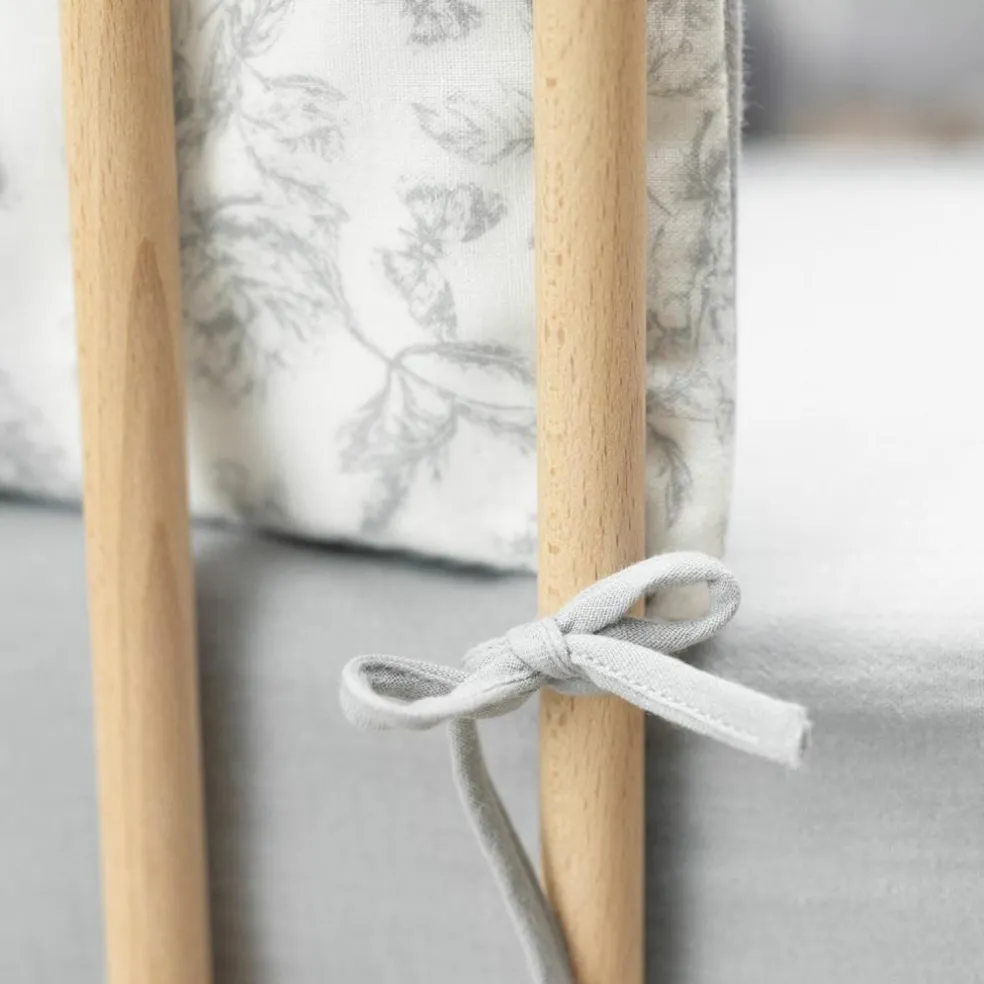 Tour de lit adaptable Toile de Jouy gris